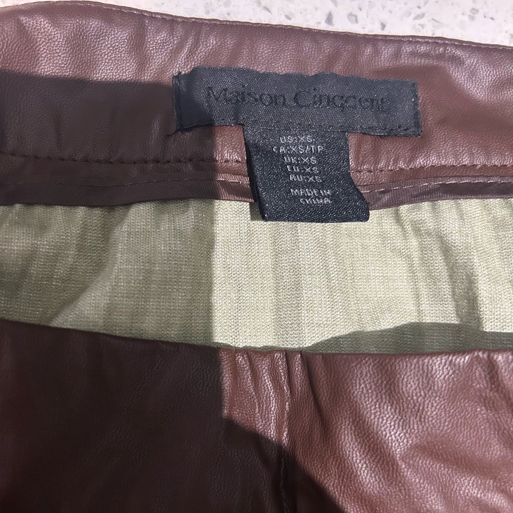 Maison Cinqcent Pleated Faux Leather Skirt - Picture 5 of 8